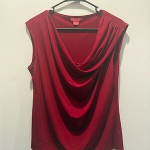 Sunny Leigh Elegant Red Draped Blouse